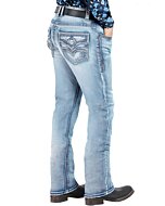 Pantalones Lamasini Vaqueros Deslavados Azul Claro 1867