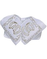 Moño Charro Blanco Bordado Herraduras 600120