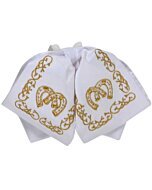 Moño Charro Blanco Bordado Oro Para Niño 600143