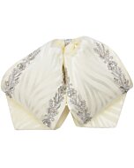 Moño Charro Fino Crema Bordado Plata WD 11-944