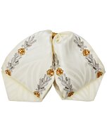 Moño Charro Crema Fino Con Flores Doradas WD 11-947