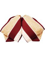 Moño Charro Fino Franjas Vino Y Beige WD 11-948