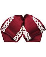 Moño Charro Color Vino Fino Bordado Blanco WD 11-951