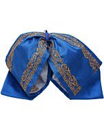 Moño Charro Azul Económico Bordado Oro WD 11-993