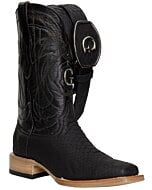 El General 45089 Python Black Boots – Rodeo Toe with Optional Belt