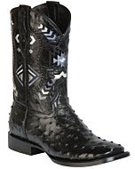 Botas Rodeo Imitación Avestruz Negras El General 51240