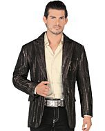 Saco De Moda Brilloso Negro-Dorado Lamasini 35206