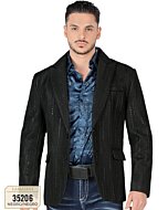 Saco De Moda Brilloso Negro Lamasini 35206