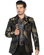Saco Fino Negro Lamasini Flores Gold 501