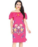 Vestido Artesanal Juvenil 601961 Color Fuchsia