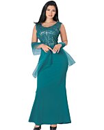 Vestido Largo Elegante Lamasini 5704 Color Jade