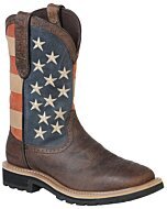 Bota Waterproof Para Trabajo Buff Color Café Oscuro Barras Y Estrellas