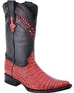 Men´s Western Exotic Boots, White Diamonds 036, Red Rustic.