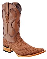 Bota Estilo Vaquera Piel Cuello de Toro Color Miel, White Diamonds Boots 081