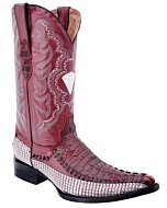 Botas Vaqueras Rojas Con Pedreria Coco Clón WD 11-104