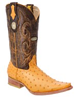 Men's Cowboy Boots Genuine Ostrich Skin WD Boots 207 Butter Color