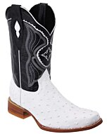 Botas Rodeo Piel Avestruz Clón Color Blanco WD 11-305