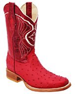 Botas Rodeo Piel De Avestruz Clón Roja WD 11-304