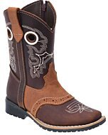 Botas Rodeo Para Niño Color Café Con Zipper WD 11-382