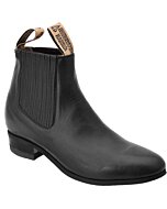 Botines Charros Negros Horma Tradicional Suela Hule WD 11-707