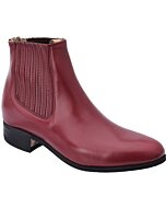 Botines Charros Tradicional Color Vino Suela De Hule WD 11-706