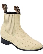 Botines Charros Piel De Avestruz Hueso WD 11-713