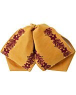 Moño Charro Fino Color Mostaza Con Bordado Vino WD 11-975