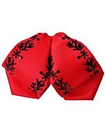 Moño Charro Fino Rojo Con Bordado Negro WD 111-977