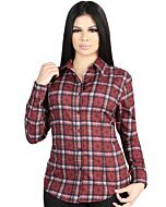 Women’s Western Shirt in Red Plaid, Long Sleeve Version – El General 44727