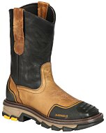 men's butter-colored Western work boots in Alazan leather, featuring a Malibu square toe and durable industrial rubber outsole, model El General 44686.