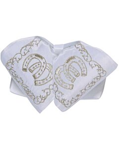 Moño Charro Blanco Bordado Herraduras 600120