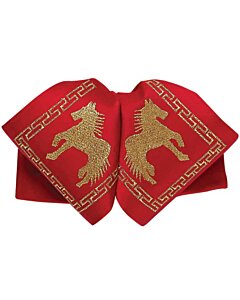 Moño Charro Rojo Bordado Oro 600122 Caballos