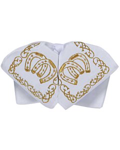 Moño Charro Blanco Bordado 600127 Hecho En México