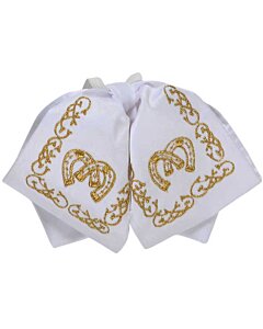 Moño Charro Blanco Bordado Oro Para Niño 600143