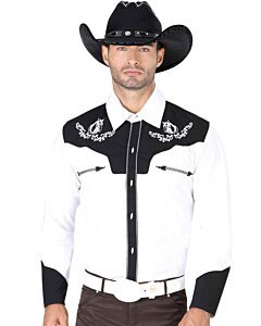 Camisa Charra Blanco Con Negro El General 35185