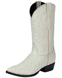 Botas Vaqueras Imitación Avestruz 40839 Color Hueso