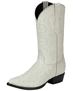 Botas Vaqueras Imitación Avestruz 40839 Color Hueso