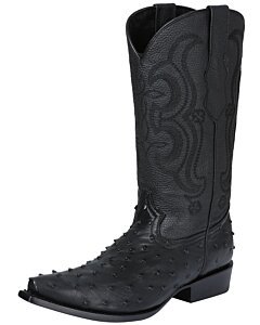 Botas Vaqueras Imitación Avestruz 40848 Color Negro