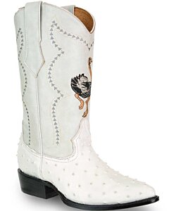 Botas De Piel Imitación Avestruz Vaqueras JB 901 Hueso