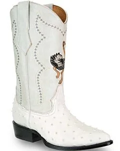 Botas De Piel Imitación Avestruz Vaqueras JB 901 Hueso