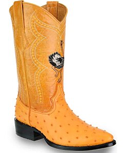 Botas De Piel Imitación Avestruz Vaqueras JB 901 Mantequilla