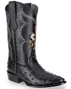 Botas De Piel Imitación Avestruz Vaqueras JB 901 Negras