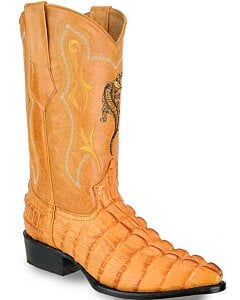 Botas Vaqueras J Toe Imitación Caimán Cola JB 904 Mantequilla