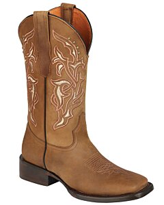 Bota Rodeo Texas Para Mujer Suela Cuero Color Tabaco