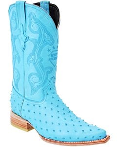 Botas Vaqueras Grabado Avestruz White Diamonds Boots 11-117 Color Baby Blue