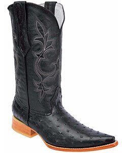Botas Vaqueras Imitación Avestruz Clon BD01 Negras