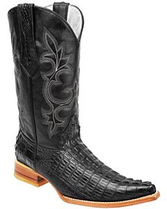 Botas Vaqueras Grabado Caimán Clon BD04 Negras