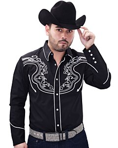 Camisa Vaquera WD Boots 11-910 Negro/Blanco