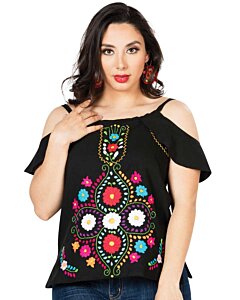 Blusa Artesanal Mexicana 603068 Negra