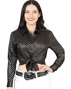 Blusa Manga Larga De Moda Color Negro-Oro 